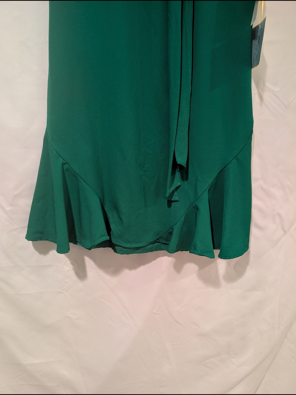 CeCe Emerald Green Tie-Neck Mini Dress - Picture 12 of 12